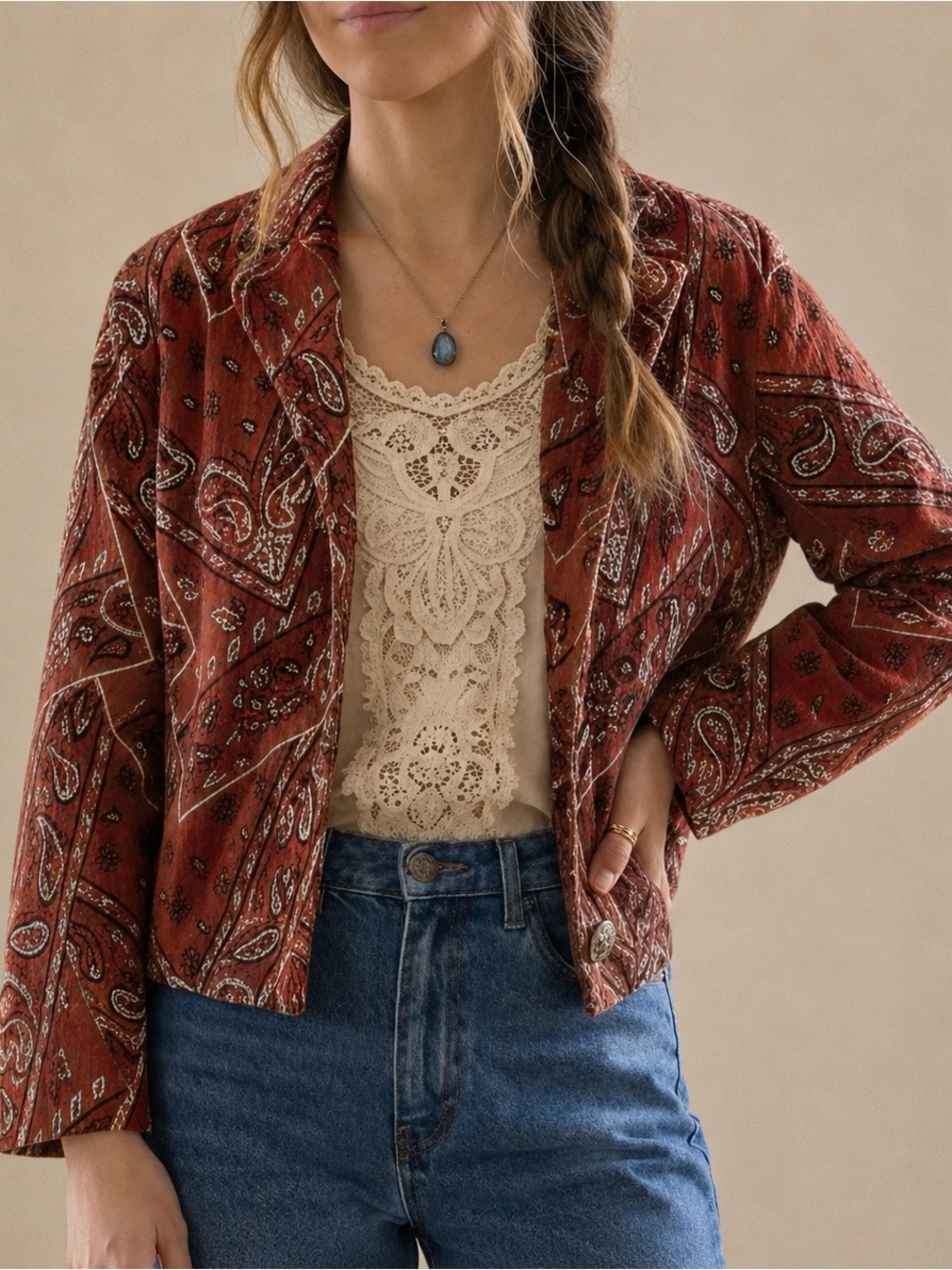 Vintage quilted paisley jacket